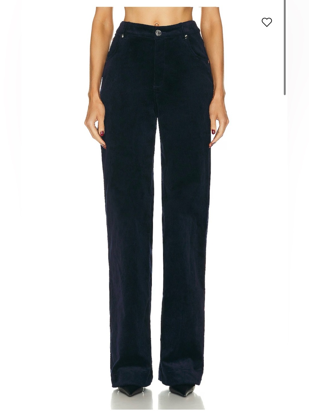 STAUD Grayson Corduroy Wide Leg Pants Navy Size 10